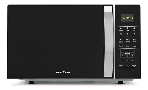 Micro-ondas Limpa Fácil Espelhado 1100W BMO28 Britania Preto/Bran...