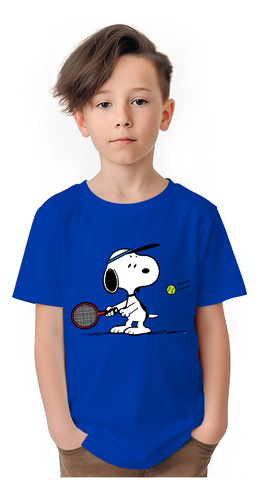 Polera Niños Snoopy Tenis Padel Peanuts 100% Algodon Wiwi