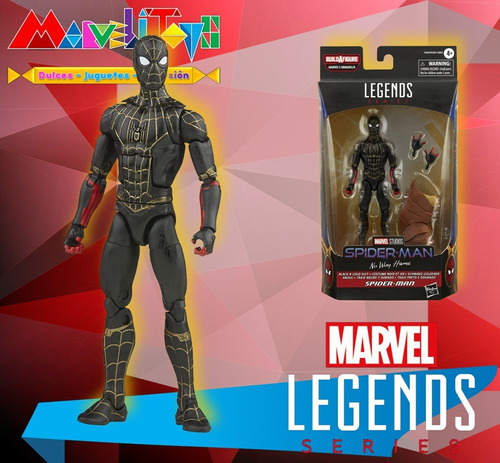 Marvel Legends - No Way Home Spiderman Negro Y Dorado