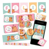 Comprar Kit Imprimible Personalizado Capibara Carpinchos Cumple