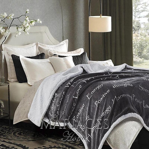 Frazada Mariages Home Málaga "Energía Positiva" Flannel edredón color rosa viejo de 240cm x 230cm