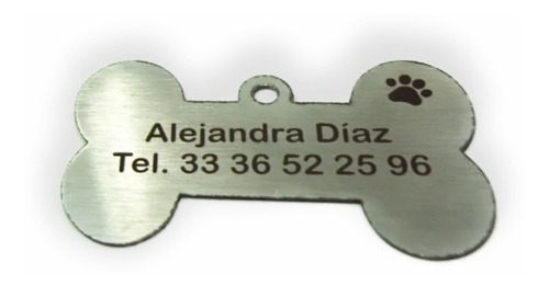Imagen 3 de 5 de Placa Perro Id Mascota Personalizado Gratis Con Láser