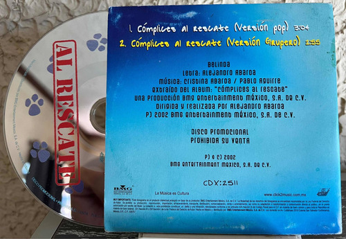 Belinda - Cómplices Al Rescate Single Promo Sencillo 2 Versi