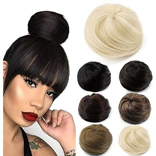 Kgbfass Bun Hairpiece Straight Drawstring Ponytail Ftf9w