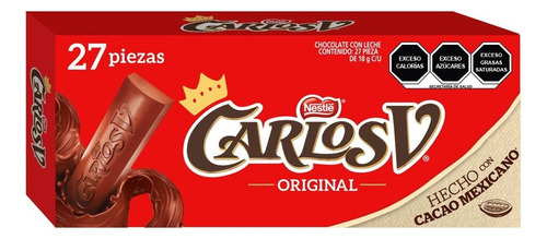 Chocolate Carlos V Caja Con 27 Piezas De 18 G C/u
