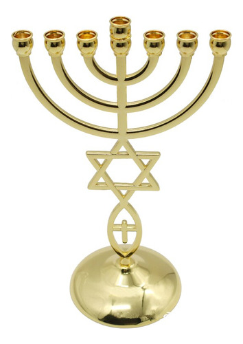 Candelabro Judío Menorah, 7 Ramas, Estrella De David
