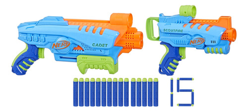 Nerf Elite Junior Ultimate Starter Set, 2 Lanzadores Fácil.