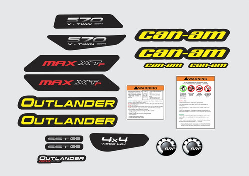 Adesivo Quadriciclo Brp Can Am Outlander Max 570 Xtp Amarelo