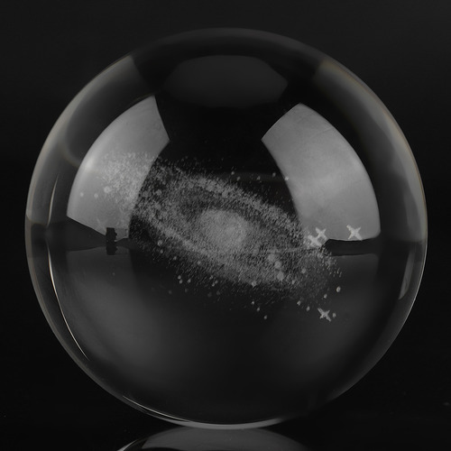 Esfera De Cristal De 8 Cm, Bola Transparente, Galaxias Trans