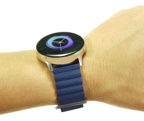 Pulseira 20mm Couro Loop Para Amazfit Bip - Amazfit Gtr 42mm Cor Azul-marinho