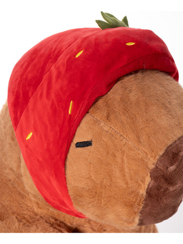 Peluche Capibara Con Gorro De Fresa