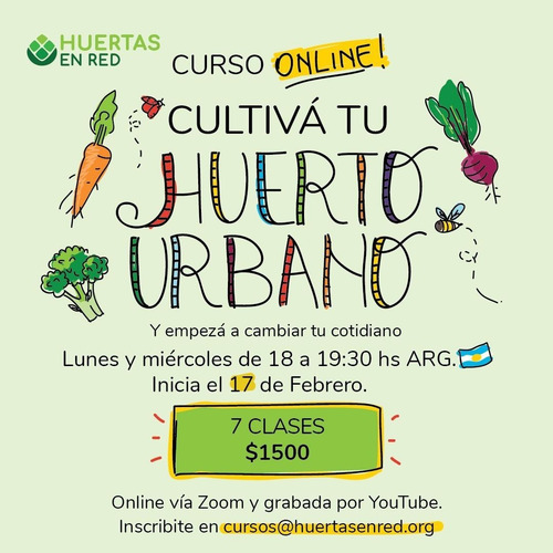 Curso Cultivá Tu Huerto Urbano + Taller Cultivá Tu Huerto