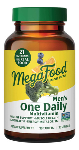 Megafood One Daily Multivitaminico Para Hombres 30 Tabs Sabor Sin Sabor
