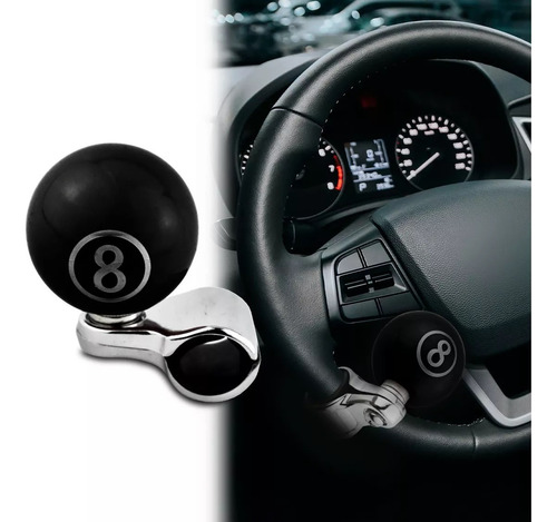 Perilla Giratoria Para Volante Tipo Bola 8 Billar Universal