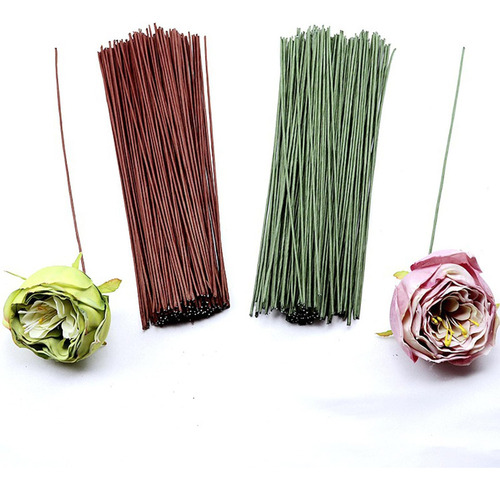 3 X 100 Piezas De Alambre De Tallo Floral De 24 Cm, Tallo