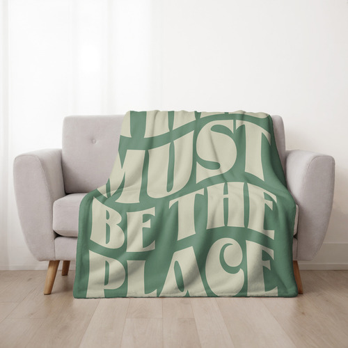 Frazada This Must Be The Place Manta Polar Cobija Aesthetic Color Verde menta