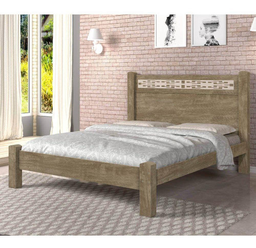 Cama Casal Cambel Raissa 140cm Em Mdf E Mdp Cor Noce