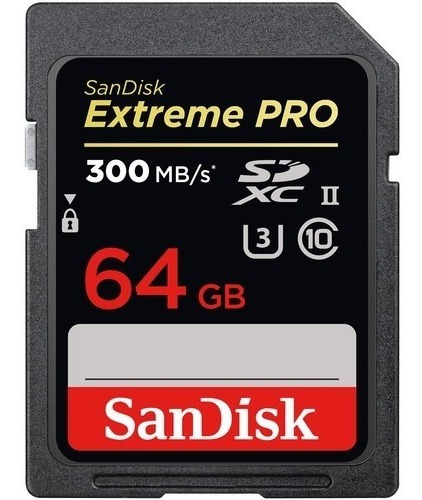 Tarjeta de memoria Sandisk Extreme Pro de 64 GB y 300 MB/s