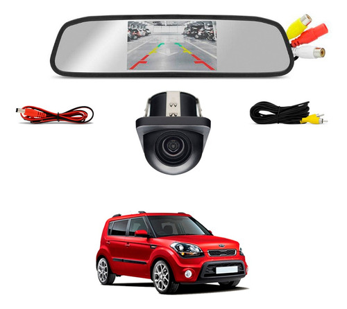 Retrovisor Com Câmera De Ré Mini Hd Kia Soul 2013 2014