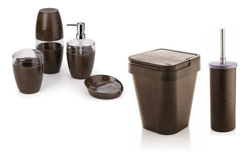 Conjunto Kit Banheiro Lavabo Eco 6 Peças Cana Ou  Lixeira E