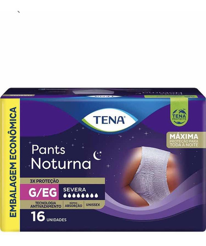 Kit 4 Fralda Geriátrica Tena Pants Noturna G/xg 16 Unidades