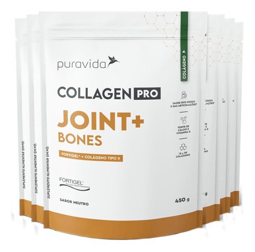 Collagen Pro Joint E Bones Puravida 6 X 450g