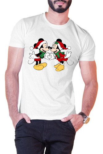 Playera Navidad Mickey Minnie Mouse Amor Corazón Traje Santa