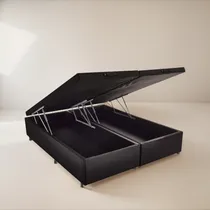 Comprar Cama Box Baul Queen Size Tapizado Tela Suave Madera Maciza