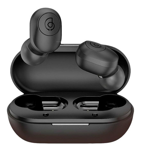 Audífono in-ear gamer inalámbrico Haylou GT Series GT2S negro con luz LED