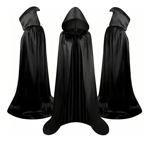 Disfraz Halloween Mujer, 150cm Brujia Capa Con Capucha, Disfraz Peste Negra Para Adultos Para Fiesta De Disfraces Medieval De Carnaval De Halloween Y