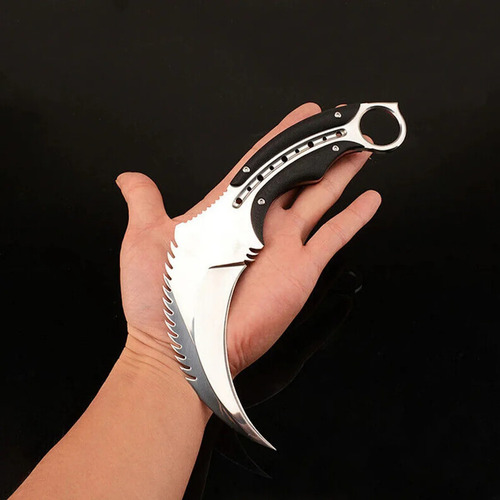 Canivete Karambit Prata Escorpião Full Tang Bainha Polímero