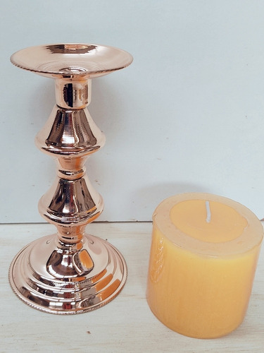 Imagen 3 de 5 de Candelabro De Cobre Grande 15 Cm Alto Artesanía Chilena