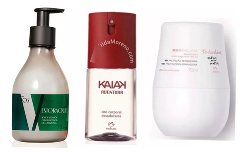 Kaiak Aventura Femenino Pack X3 Crema+spray + Roll-on Natura