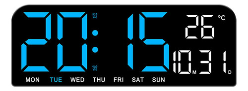Reloj De Pared Digital Led Con Temperatura, Fecha, 2 Alarmas