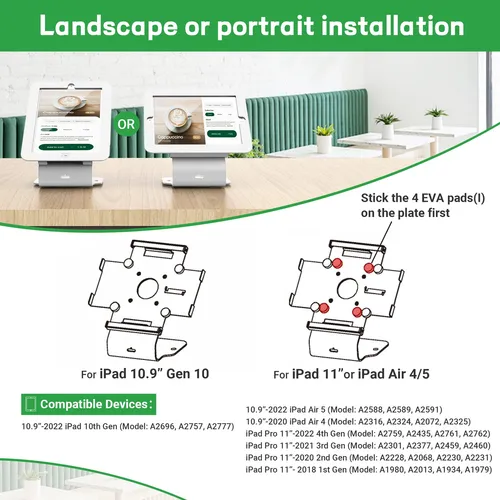 Pinikox Kiosk Pos Tablet Stand Para iPad 10 Gen 10.9 Pulgada