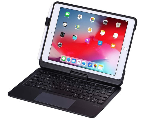 Funda Con Teclado Para iPad 10.2 10.5 Air 8  Color Negro