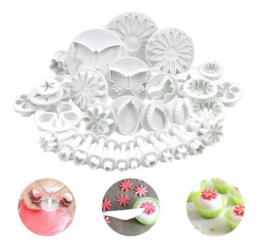 Bnuoyee 33 Pieza Fondant Cake Cookie Plunger Cutter Mold