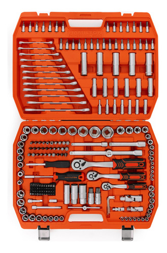 Juego Bocallaves Hamilton 1/2 - 1/4 - 3/8 216 Piezas Maletin