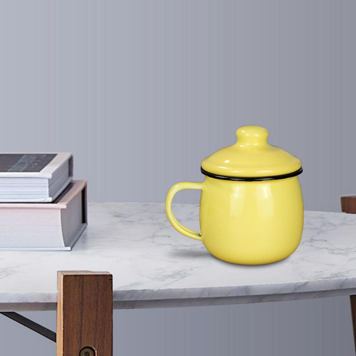 Taza De Esmalte De 380 Ml Con Asa, Taza De Té Para