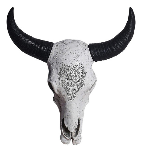 Toro Cráneo Escultura Resina Cabeza Animal Decoración De