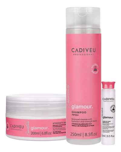 Kit Cadiveu Essentials Glamour Shampoo Máscara E Ampola