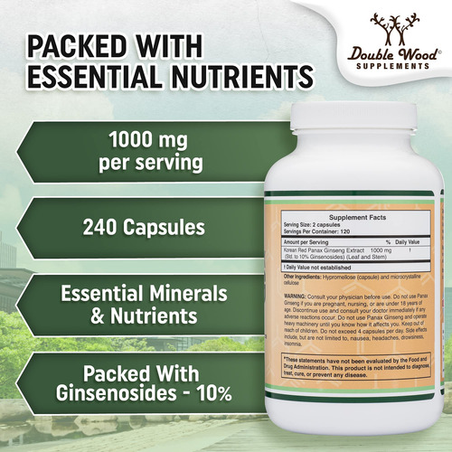 Suplementos Double Wood Ginseng En Cápsulas 240x1000 Mg