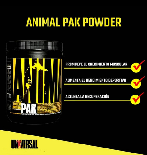 Animal Pak En Polvo 44 Scoops 383 G Universal