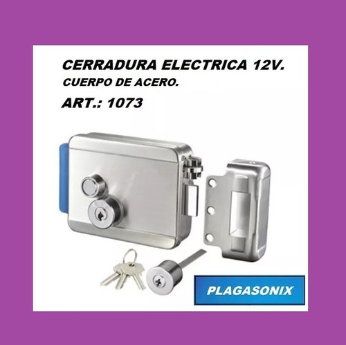 Imagen 6 de 10 de Cerradura Electrica Con Doble Tambor Y Llaves Para Porton