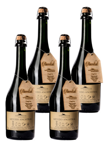 Vino Espumoso Natural Ancestral Favretto 750 Ml Pack X 4