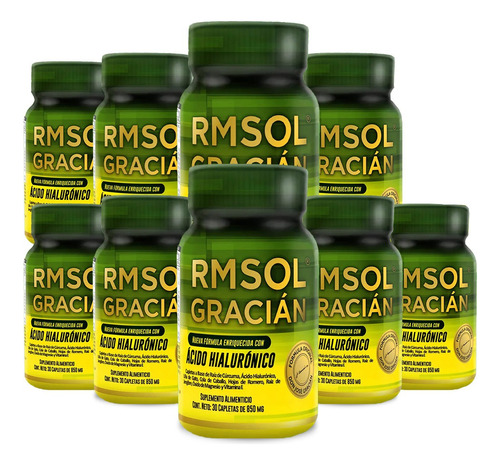 Kit De 9 Frascos De Rm Sol- 30 Tabs Sabor Sin Sabor