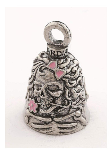 Guardian Bell Lady Skull W /pink Enamel Para Harley Davidson