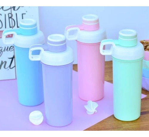 Imagen 4 de 10 de Botella Deportiva Shaker Tapa A Rosca Colores Running Gym