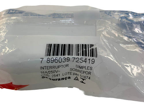 Fame Interruptor Simples 16a/250v Sobrepor Cod 2541