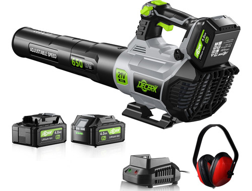 Leaf Blower Decerk Elétrico Sem Fio De 21 V Com 2 Baterias D